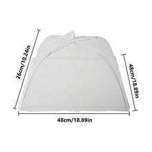 1pc White Insect And Mosquito-Proof Folding Cover, Vegetable Cover Can Be Disassembled And Washed Mesh Food Cover, Dining Table Cover Insect-Proof Cover For Camping Or Restaurant