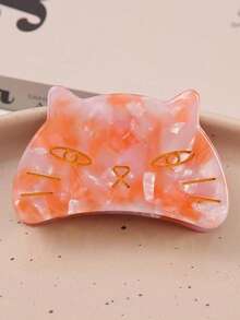1pc Bohemian Style 2.4 Inch (Approx. 6.1cm) Cute Acrylic Cat Shaped Small Hair Clip, Hair Claw, Bangs Side Clip, Winter Hair Accessory Elegant Claw Clip - Multicolor - View 12