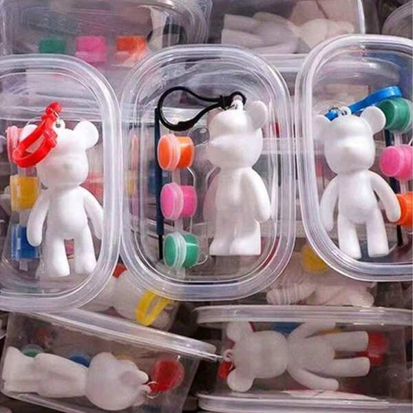 10 Cartoon Resin Bear Keychains, DIY Fluid Bears, Handmade Drawing, Suitable For: Valentine's Day Gifts, Party Decorations, Party Gifts (Random Style And Color), Mother's Day Graduation Ceremony, School Supplies, Back To School