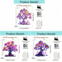 1/3pcs Tree Of Life Desktop Ornaments, Horror Ghost Skull Decorations, Suitable For Home Window Display, Halloween Home Interior Decoration, 2D Acrylic - Halloween Decorations - View 3