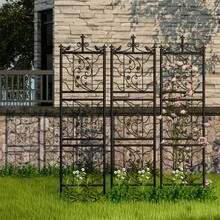 2x Heavy Duty Metal Garden Trellis Fence Plant Climbing Aid Lattice Outdoor Yard