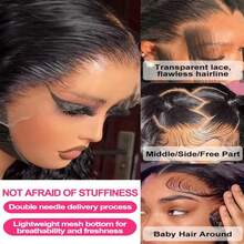 Body Wave Bob Wig Human Hair 13x4 Hd Lace Frontal Wigs  Wave Bob Wigs Human Hair For Women 200% Density Glueless Wigs Natural Black Color - Natural Black - 查看 4