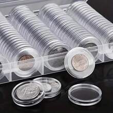 100Pcs /30mm Transparent Coin Cases Coins Storage Capsules Protection Box Container Holder Coin Collecting Box Case Collect