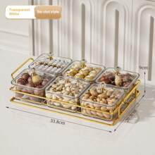 New Minimalist INS Style Luxury Imitation Wood Grain Dry Fruit Plate, Snack Nut Candy Storage Box, Home Living Room Tea Table Fruit Plate, Anniversary Supplies, Holiday Fruit Plate, Office Desk Fruit Plate