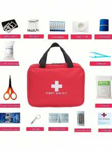 Home First Aid Medical Kit Portable Outdoor Travel Camping Storage Bag Essential First Aid Kit: Portable Emergency Supplies For Outdoor Adventures!Portable Medicine Bag First Aid Kit Medical Emergency Kits Organizer For Outdoor & Household First Aid Kit Bag,Empty Medical Storage Bag,Response Trauma Bag For Travel,For Home,Survival Supplies