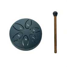 3-Inch Mini Portable Steel Tongue Drum - 6-Tone Carbon Steel Hollow Handheld Percussion Instrument For Beginners, Complete Set With Drum Mallets, Music Book & Easy-To-Learn Guide For Fun Musical Experience, 432Hz Healing Frequency Meditation Drum, Handpan Drum Alternative For Sound Therapy