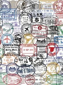 60pcs Vintage Postmark Waterproof Cartoon Stickers Pack - Retro Doodle Art Aesthetics For Suitcase Water Bottle Phone Laptop Skateboard Luggage Party Decoration,School Supplies,Back To School