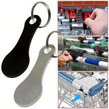 Set de 3 llaveros con ficha de carrito de la compra portátil y resistente, llavero de metal de acero inoxidable, accesorio útil para el uso diario