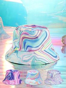 1 pezzo Cappello a secchio reversibile da donna a fantasia tie-dye, cappello estivo pieghevole per protezione dal sole, adatto per uso quotidiano e viaggi