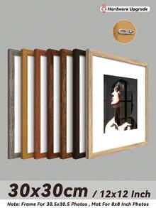 30x40cm/30x30cm/15x15cm Wood Grain Photo Frame (Hardware Upgrade) For Wall/Diamond Painting, Large Multi Collage Gallery Picture Frame For Photo Wall, Classic/Simple/Cottagecore/Retro/All-Match, Material, Gift For Birthday/Wedding/Family/Home