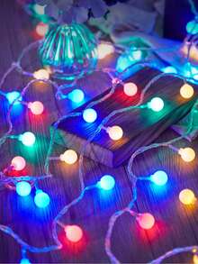 1pc 1.5-6m Home Decoration Frosted Ball LED String Lights,Indoor Room Wall Decor Light String, Suitable For Birthday Party Wall Decoration, Wedding Proposal Decorations,Outdoor Garden Tree Decor String Light,Battery Powered - Frosted Ball - View 9