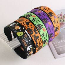 1pc New Festive Atmosphere Headband, Versatile Printed Ghost High Crown Wide-Brim Headpiece - Multicolor - View 4