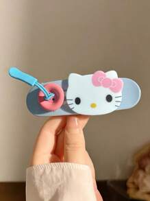 Sanrio Sanrio, 1pc/2pcs Hello Kitty Large Cute Girl Hair Clips With Button Design, Cartoon Girl Hair Accessories, Pink Cartoon Cute Hair Clips. Suitable For Daily Use And Ideal As Sweet And Lovely Gifts For Girls. ,Flat Claw Clip, Hair Slide, Hair Claws