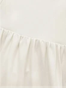 优雅复古法式长袖A字连衣裙，褶裥领口收腰休闲中长连衣裙，适合春季穿着。 - 杏色 - 查看 8