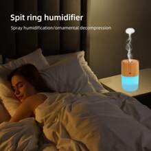 300ml Wood Grain Aroma Diffuser, Humidifier, Air Purifier, 7-Color LED, 2 Spray Modes, 2 Essential