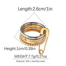 1pc New Multi-Layer 18K Gold Plated Ring, Gift - Stainless Steel Ring - View 6
