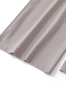 Women Fold Over Yoga Pants Low Rise Solid Color Stretch Casual Straight Wide Leg Palazzo Pants Loose Fit Comfy Flared Leggings Gym Lounge Pants Bootcut Bell Bottoms Baggy Sweatpants Teen Girl Back To School Bottoms Y2k Streetwear - 灰粉紅色 - 查看 7