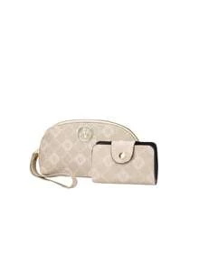 今年流行三件套母女包经典大容量女士休闲手提包高端气质女士老花包 - 米色 - 查看 9