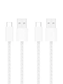 USB A To USB C Cable 2 Packs(3.3/6.6ft)Type C Charger, Phone Charger Cord, Soft, Braided, Flexible Compatible With Apple 16 & 15, Galaxy S25,S24,S23 Pixel 9, IPad Pro, Switch & More - Black Compatible With IPhone 16, 16 Pro Max, 15, 15 Plus, 15 Pro, 15 Pro Max,Compatible With Redmi, Compatible With OnePlus - White - View 11