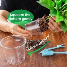 36 Packs Clear Nursery Pots With Drainage Holes - 3 Sizes (6", 5", 3.5") Lightweight Durable Reinforced Plastic Planters For Indoor/Outdoor Gardening, Seedlings, Herbs, Succulents, Ideal For Greening Projects And Garden Nurseries - Clear - View 5