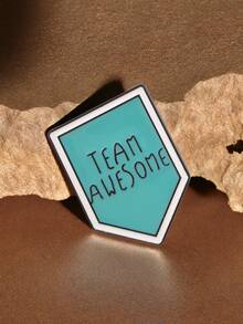 1pc "TEAM AWESOME" Arrow Shaped Badge, Daily Wear Backpack Decor, Party Gift - Green - View 6