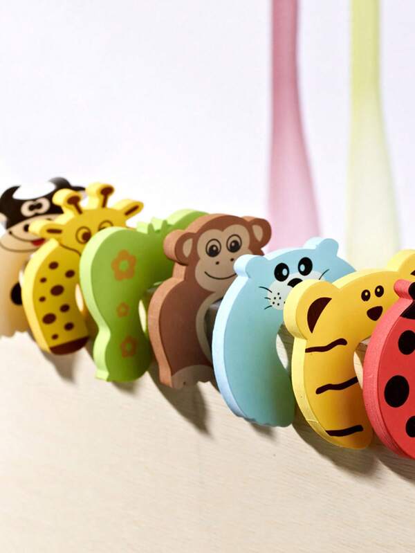 5pcs Baby Anti-Pinch Door Stopper, Children Safety Door Jam Prevention Holder, Random Color