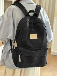 1 件男士尼龙书包通勤包背包钱包，轻便大容量，配有可调节肩带，防刮耐磨，适用于商务/通勤/工作/办公室，适用于大学高中假期，休闲学院风运动，纯色，其他印花，适合大学生，送给男朋友的女孩礼物