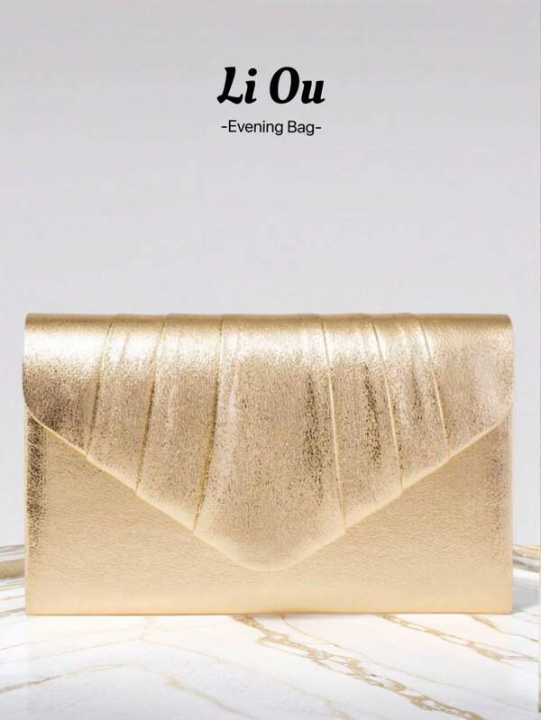 High-End Pleated Textured Clutch Bag With Chain Strap, Lightweight Luxury Party/Evening Bag, Perfect Birthday Gift For Girlfriend, Suitable For Parties, Weddings, Galas, Holiday Dresses, And Formal Occasions