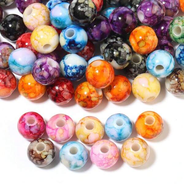 200 stuks/partij 8mm kralen acryl losse spacer kralen voor het maken van sieraden handgemaakte DIY kralen armband oorbellen DIY sieraden materialen