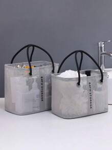 可折叠网状淋浴推车收纳架 - 便携式浴室储物篮，用于存放洗漱用品、洗发水、婴儿用品、肥皂和化妆品、浴室配件、房间装饰