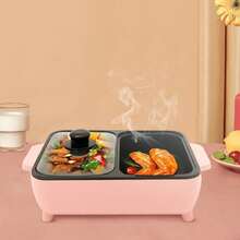 TFCFL 2 In 1 Smokeless Non-Stick Cooking Pan Electric Shabu Hot Pot BBQ Grill Portable - View 1