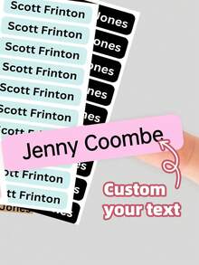 1-192pcs Transparent Waterproof Vinyl Name Labels - Customizable Cute Stickers, Suitable For Children's School Supplies/College Dorm Organization/Sports Gear, Reusable Iron-Free Identity Labels For Lunch Boxes/Water Bottles/Gym Bags, Essential For Daycare/Nursery, Baby Shower Gift Set - Multicolor - View 21