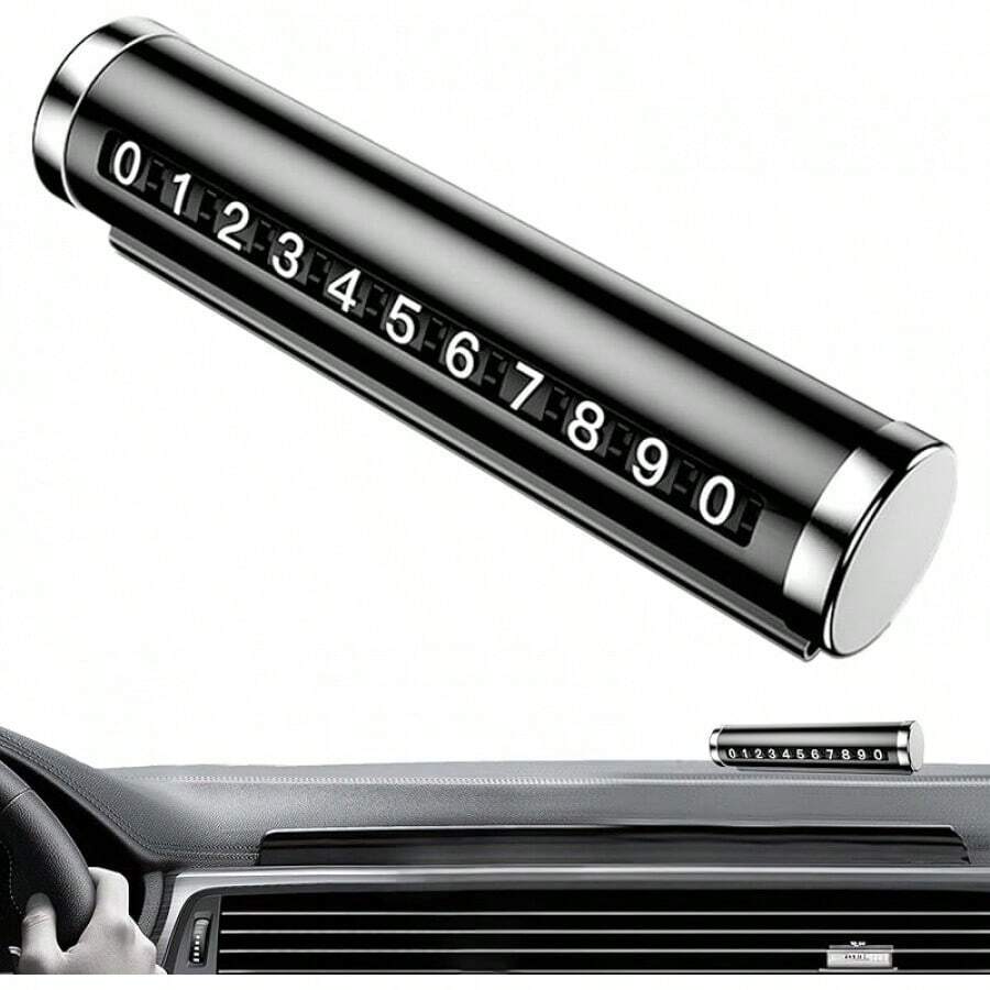 Parking Phone Number Plate - Car Parking Number Plate, Temporary Parking Plate, Car Phone Number Card| Car Parking Phone Number Card Roller, Concealed Parking Cards Friends Or Family, Car Gadgets - màu đen - Xem 1
