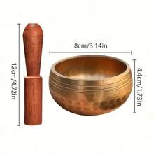 Singing Bowl Set And 3pcs Aromatherapy Essential Oils, Used For Meditation, Yoga, Chakra Balance, Mindfulness Practice, Sound Healing. Gardenia Rose Sandalwood Aromatherapy Essential Oils To Create A Unique Atmosphere, Calm The Mind And Relax The Body. - 銅色 - 查看 6