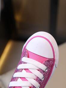 Bright Color Fashion Children's Canvas Shoes, Girls' Casual Flat Shoes, Girls' Sports Sneakers For Spring/Autumn - Pink and Purple - View 7