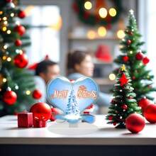 A Transparent Acrylic Heart Desktop Ornament Gift For Christmas