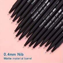 12pcs Fine Tip Colored Liner Pens, Student Art Outlining Pens For Children's Doodles, Drawings, Sketches, Manga, Journaling, Back To School Supplies