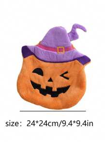 1 buc prosop de bucătărie creativ de Halloween, drăguț dovleac coral catifea agățat, șervețel de mână cu absorbție a apei și uscare rapidă, perfect pentru Halloween, potrivit pentru baie, bucătărie și toaletă, un șervețel bun pentru salon de înfrumusețare, acasă, baie