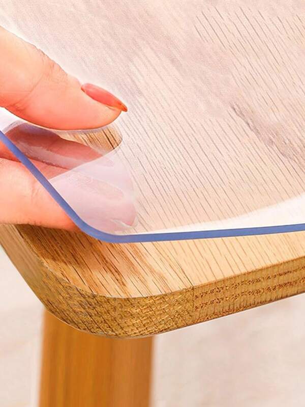 1 pieza Protector de mesa de material de PVC transparente, estilo sencillo rectangular de 1.0mm/1.5mm/2.0mm de grosor, apto para mesa de café, mesita de noche, mesa de comedor, escritorio de computadora, escritorio de oficina y diversas superficies de muebles, esencial para uso diario en todas las estaciones