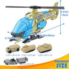 Military Helicopter Toys Set With Military Vehicles, Army Vehicle Car Toys, Army Toy Tank, Helicopter For Kids Christmas Birthday Party Gift For Over 3 Years Old Boys Girls Toddlers, Green - Army Green - View 4