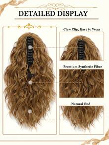 12inch Ponytail Extension Curly Hair Claw Clip Drawstring Ponytail Extensions (Ginger Strawberry Blonde) Hair Pieces For Women Synthetic Friendly Fiber - Ginger - View 4