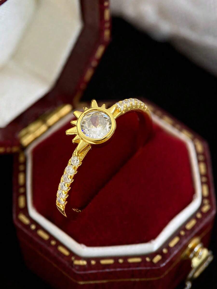 1pc 925 Sterling Silver Sun Ring Fine Elegant Women's Ring Fine Women's Jewelry Gifts Women's Fashion Jewelry For Daily Wear - Sun Rays Ring - View 1