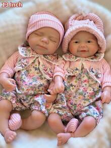13 英寸 Pascale 或 Vivienne 硅胶重生女孩娃娃手工婴儿新生儿娃娃儿童生日礼物 - Silicone Girl - 查看 5