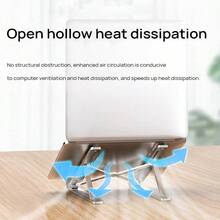 Lenovo Giá đỡ máy tính xách tay bằng hợp kim nhôm ZJA2 Thiết kế tản nhiệt mạnh mẽ với đế chống trượt Ổn định và hiệu quả Điều chỉnh tốt sáu tốc độ Thích hợp cho MacBook 10-17 inch, máy tính xách tay chơi game và máy tính bảng - Bạc - Xem 3