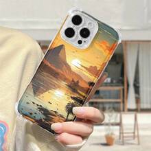 Funda para teléfono (1 unidad). Diseño con estampado de cocoteros al atardecer. Compatible con 16 Plus, XS, 15 Pro, 12, 13 Pro, 14 y 11. Cuenta con TPU transparente y esquinas suaves. - Colores mixtos 1 - Ver 6