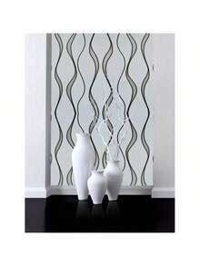 1 卷北欧风格 3D 条纹自粘壁纸 17.7 英寸 X 39.3/118.1/196.8/393 英寸 白色 易于粘贴和撕开 适用于客厅、卧室和餐厅的防潮装饰 - 白色 - 查看 10