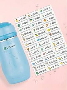1~198pcs Clear Name Labels Waterproof Vinyl - Cute Custom Stickers For Kids School Supplies/College Dorm Organization/Sports Gear, Reusable No-Iron ID Tags For Lunch Boxes/Water Bottles/Gym Bags, Daycare Camp Essentials Baby Toddler Gift Set,Art Activities For Children,Warm Ambience
