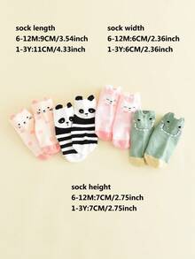 4 双防滑婴儿袜，婴儿船袜，适合男婴和女婴 - 彩色 - 查看 11