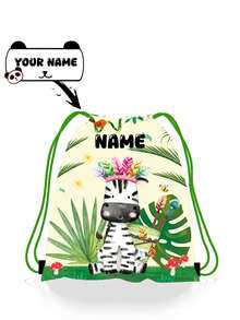 单只装，纤薄设计。可定制的抽绳口袋饰有可爱的动物图案，并可印上您的名字或节日祝福语。打造专属您的背包。这款背包非常适合女孩、男孩和青少年日常使用，包括郊游、旅行、运动、游泳、徒步旅行和其他户外活动。返校时尚之选。 - 綠色 - 查看 15