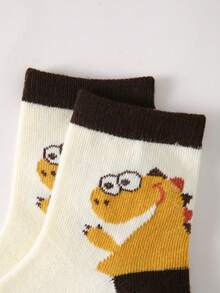 20/10/5 Pares de calcetines cortos para niños, transpirables, suaves y cómodos, mezcla de algodón, calcetines de tripulación con lindos patrones de dinosaurios/rayas/letras, adecuados para volver al colegio, festivales, deportes al aire libre, viajes y uso diario, colores y estilos surtidos - Multicolor - Ver 4